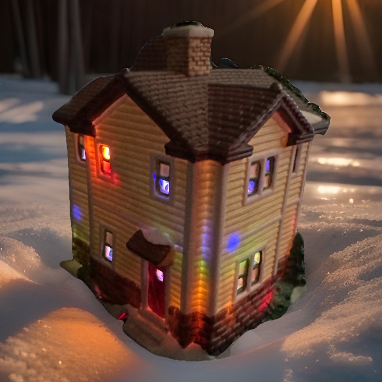 1994 Winter Valley Cottages Porcelain Lighted House – Christmas Village Decor