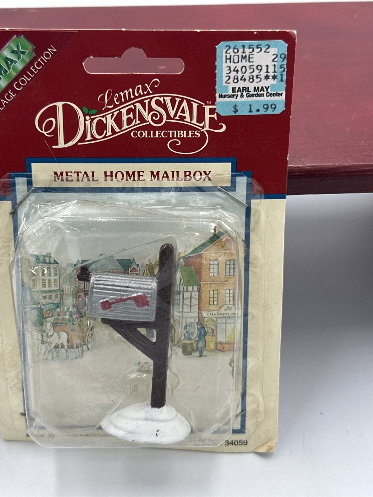 1993 Lemax Hearthside Village VTG Metal Home Mailbox Village Collection #34059