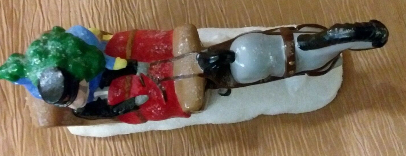 Byron Molds Vintage Ceramic Horse & Sleigh ‘Bringing Home the Christmas Tree’