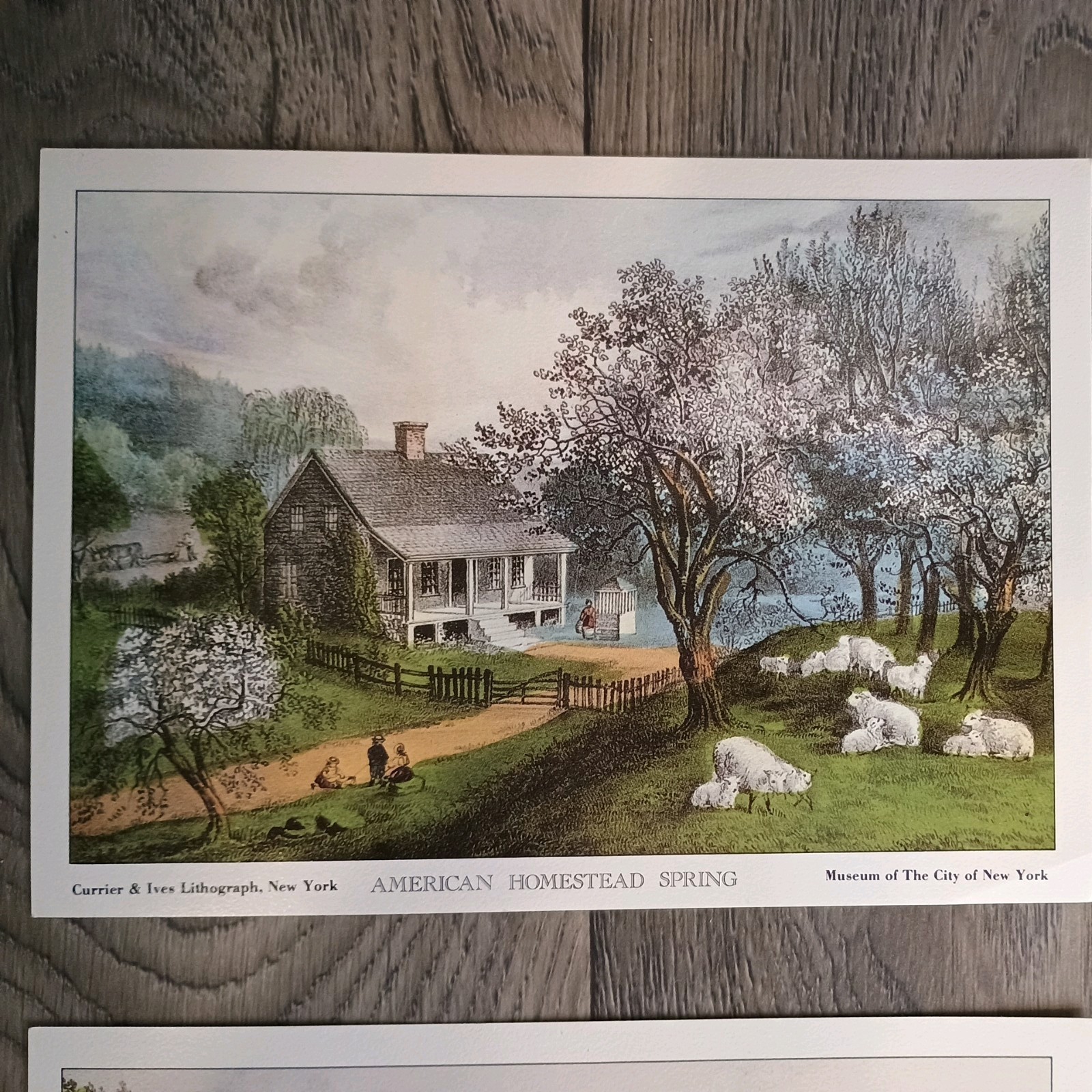 Currier and Ives Lithographs “American Homestead” Four Seasons Series set of 4