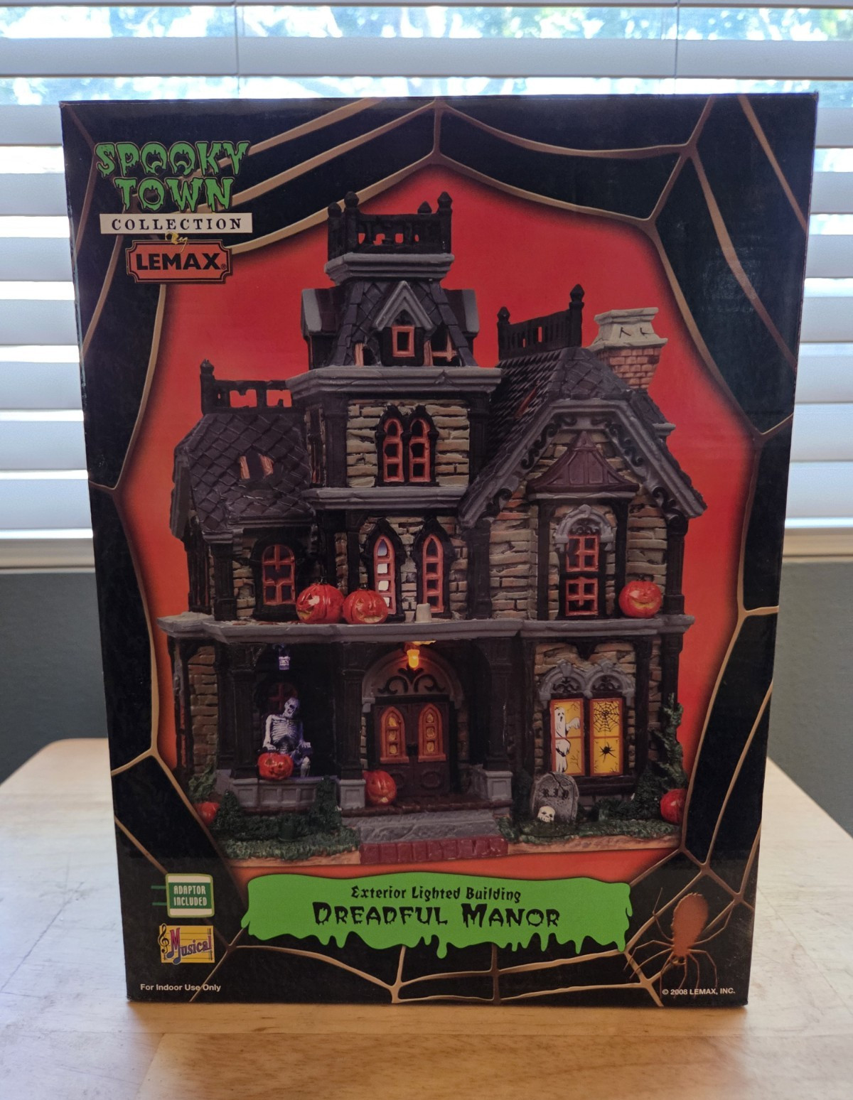Lemax Spooky Town Dreadful Manor Illuminated Gothic Haunted House Halloween 10in