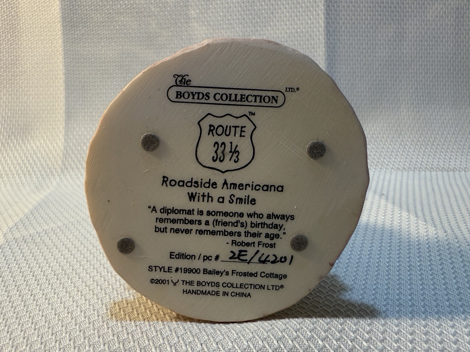 Boyds Bear Route 33 1/3 Baileys Frosted Cottage 2E Figurine Village 19900
