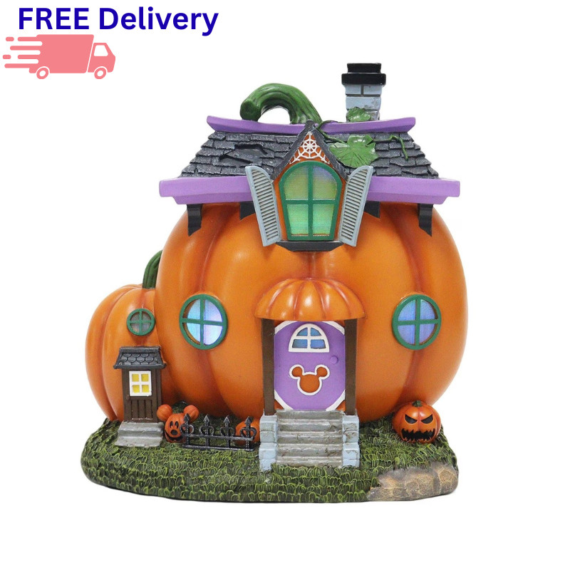 Halloween Village Set 10 Pc Pre-Lit Musical Haunted House Figurine Decor New