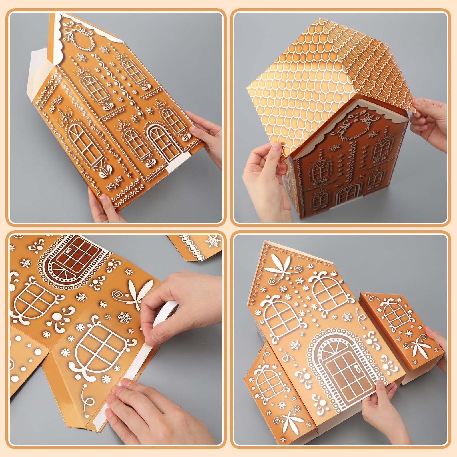 Large Christmas Gingerbread Houses Kit Cardboard Gingerbread House with Chris…