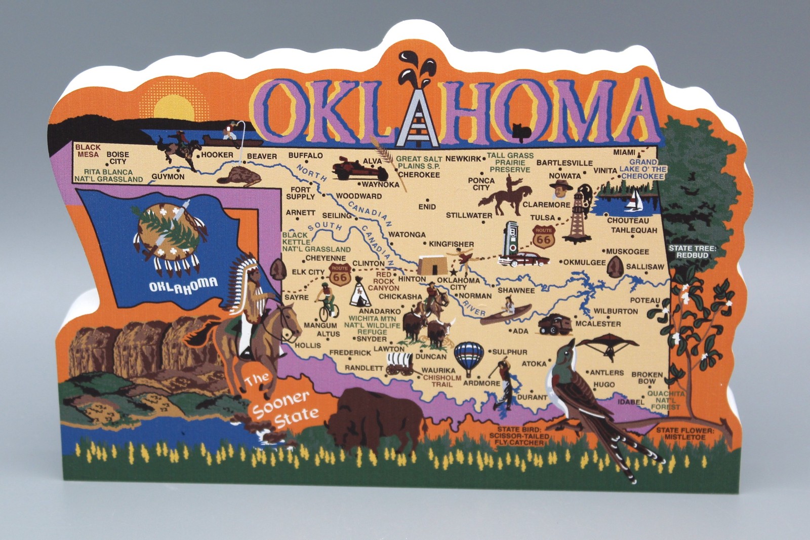 Cat’s Meow Village US MAP OKLAHOMA Sooner State #RA682 NEW Shipping Discounts