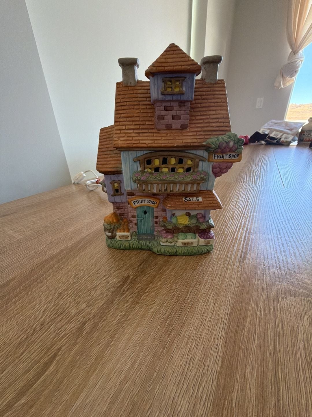 Lighted Ceramic Fruit Shop Village House | Cottagecore Decor | Vintage Home Déc