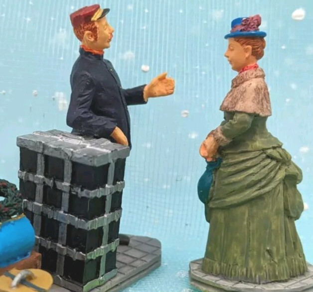 Lemax Victorian Porter Lady luggage Christmas Village Figurines NO BOX INV388