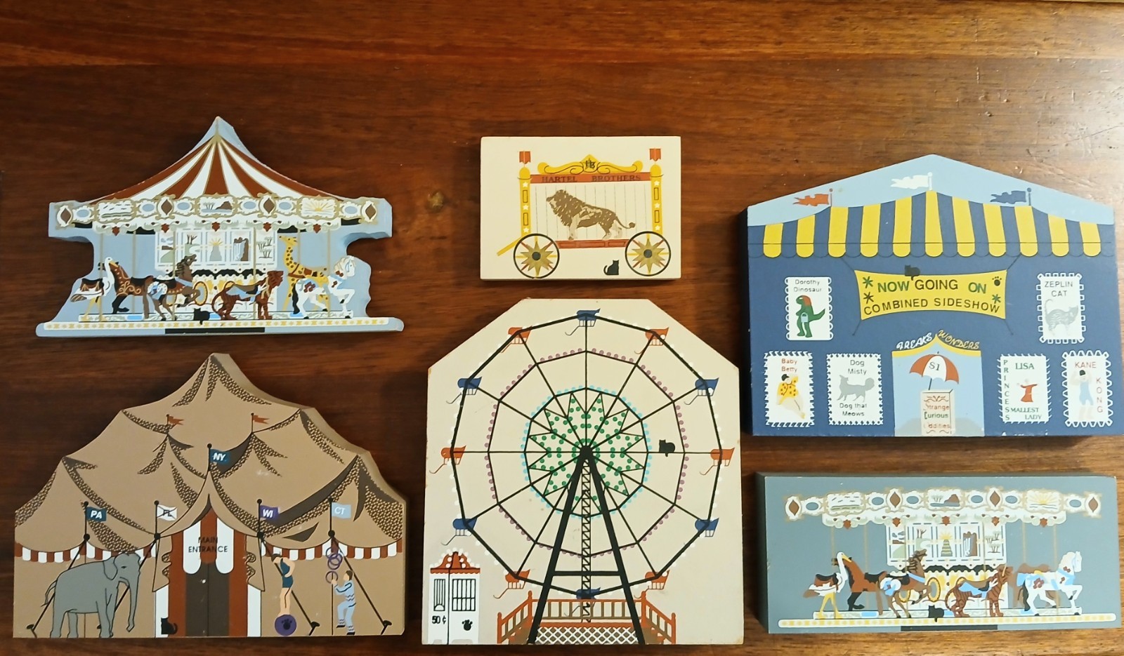 Cat’s Meow Village Circus Big Top Ferris Wheel, Sideshow, Carousel, Lion