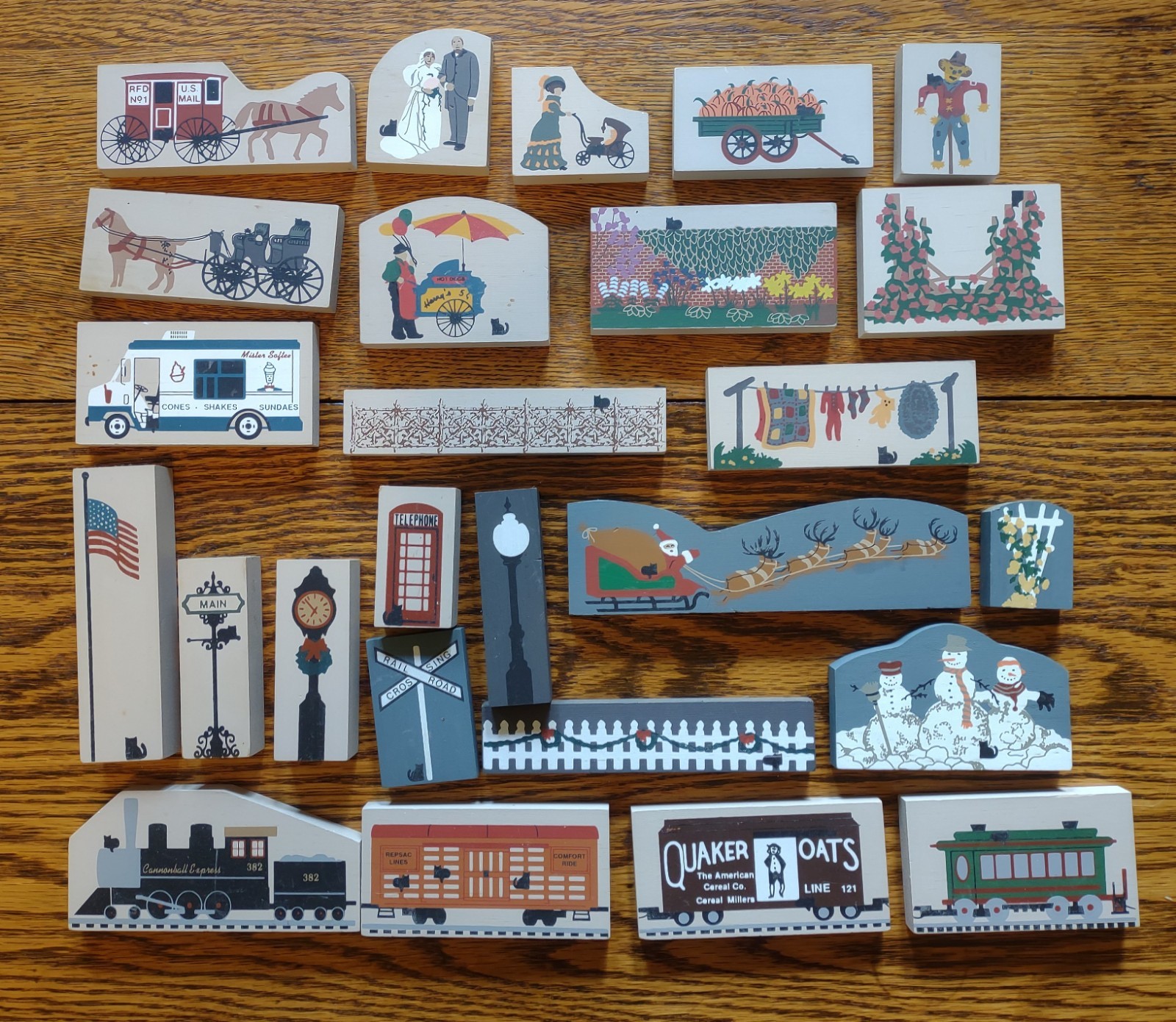 Lot 26 Cat’s Meow Tree Wood Figures Halloween Train Accessories