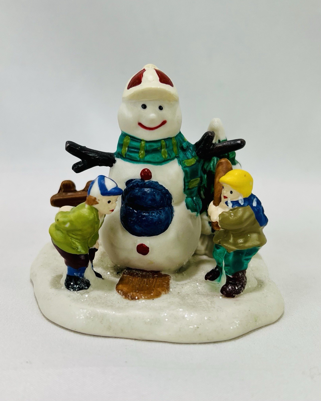 Christmas Village Winter Baseball Kids Snowman Cobblestone Corners Figurine