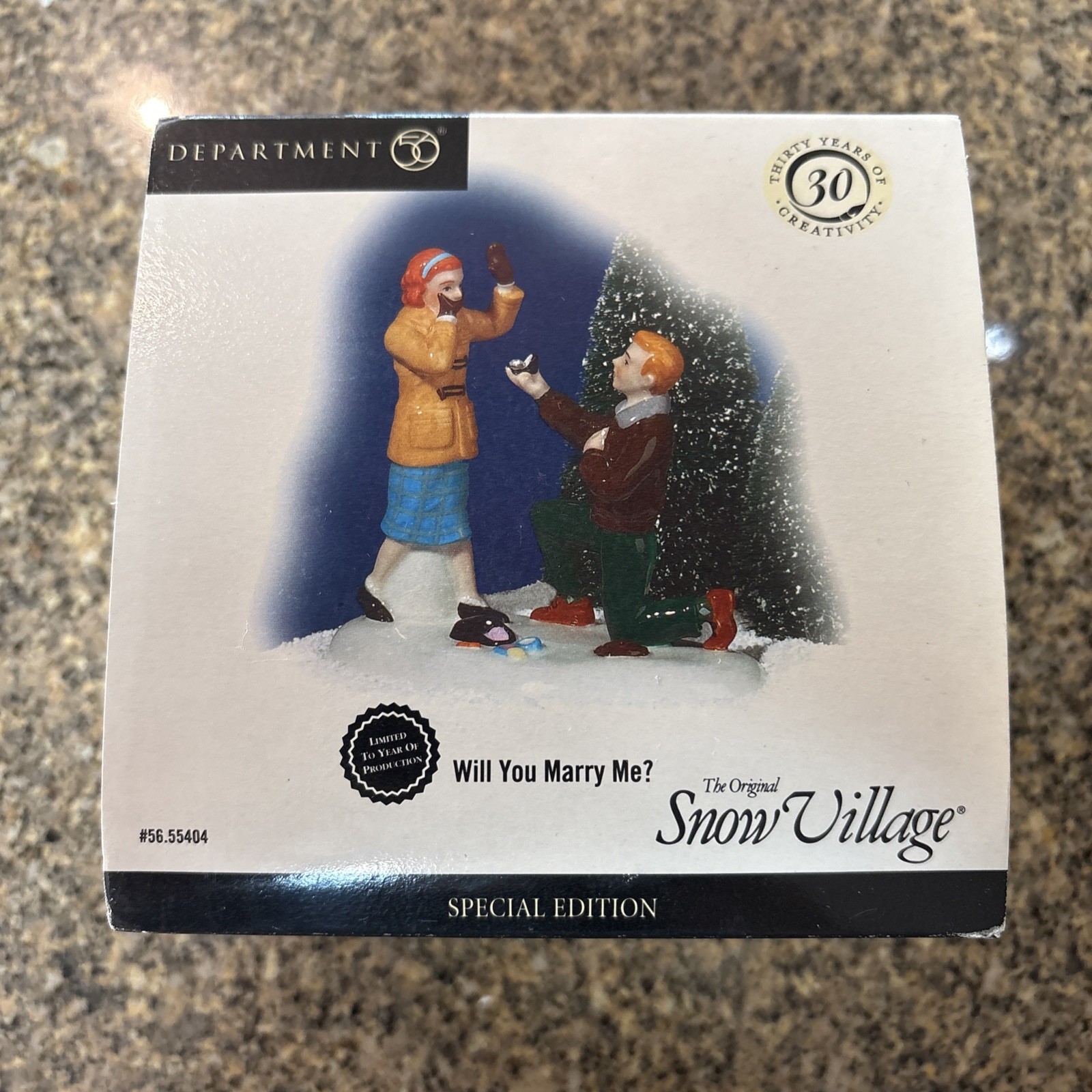 Department 56 Snow Village “Will You Marry Me?” Figure 2005 Orig Box Limited ’05