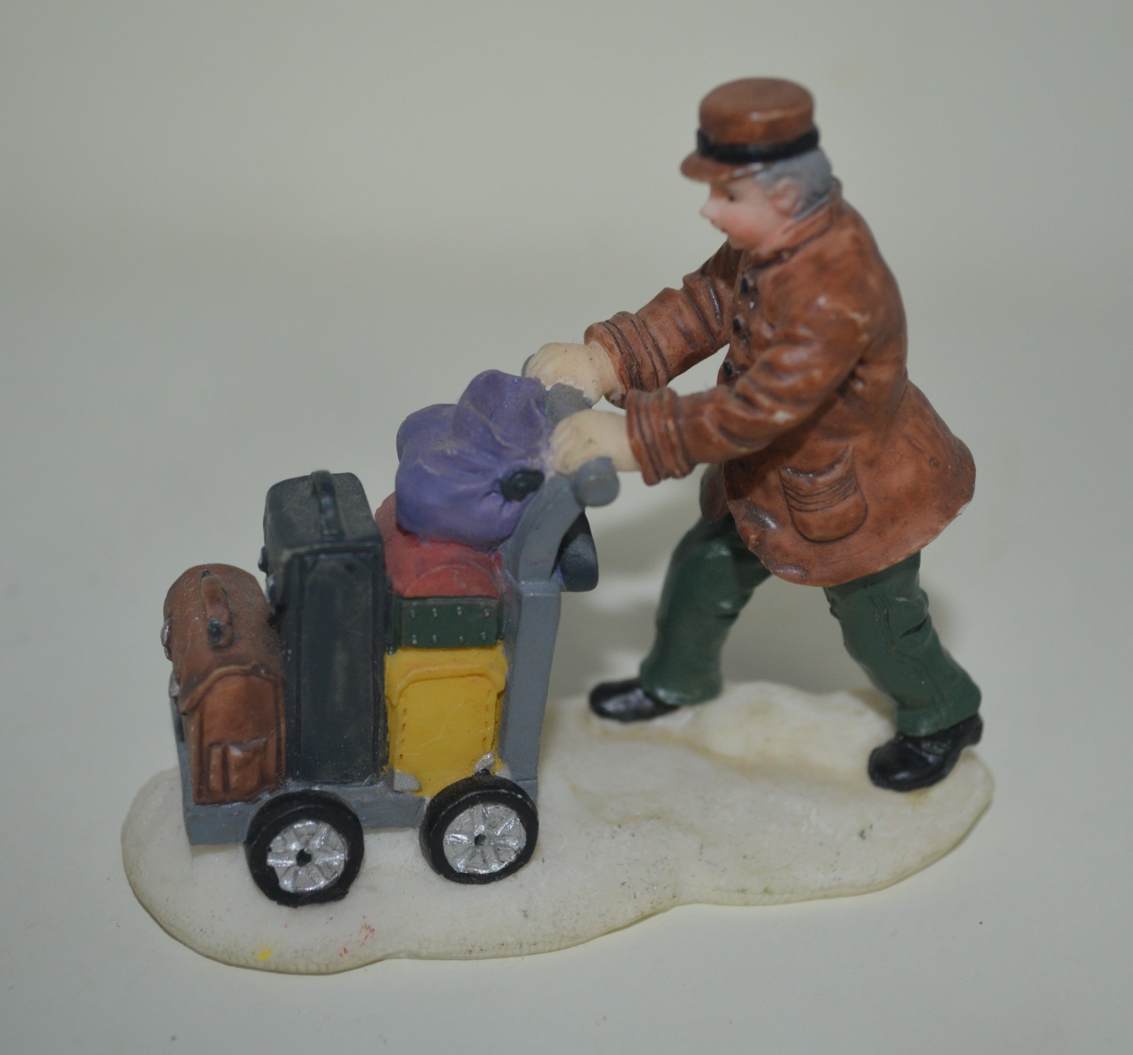 Baggage Porter/Bellhop Figurine O’Well Christmas Village 3 in