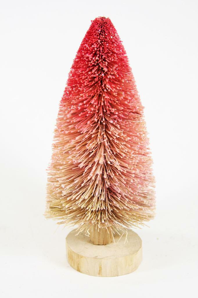 Cody Foster 9″ Pink Ombre Buri Christmas Village Bottle Brush Tree