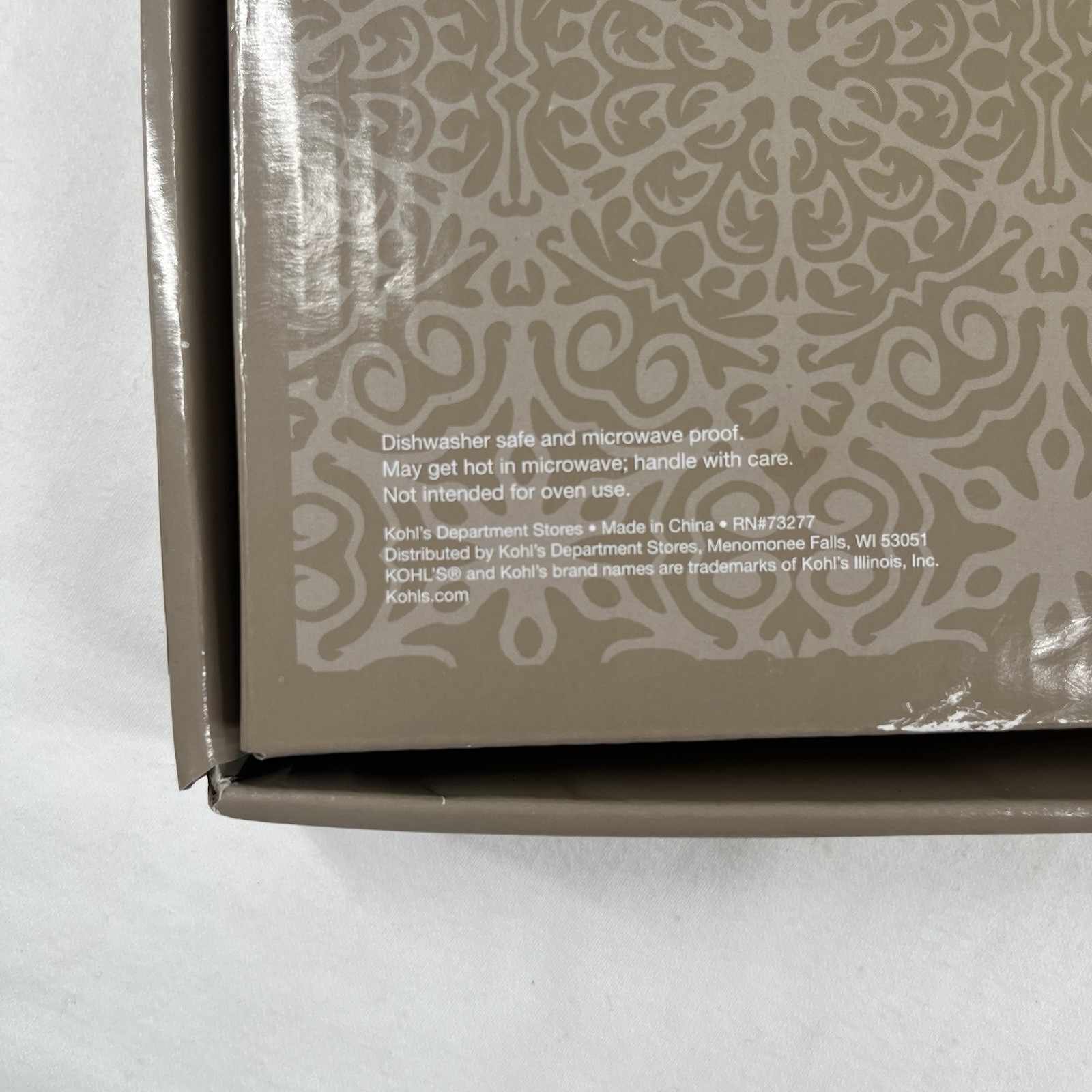 St Nicholas Square Pine Cone Treat Tray 13″ x 5″ White Rectangle in Box