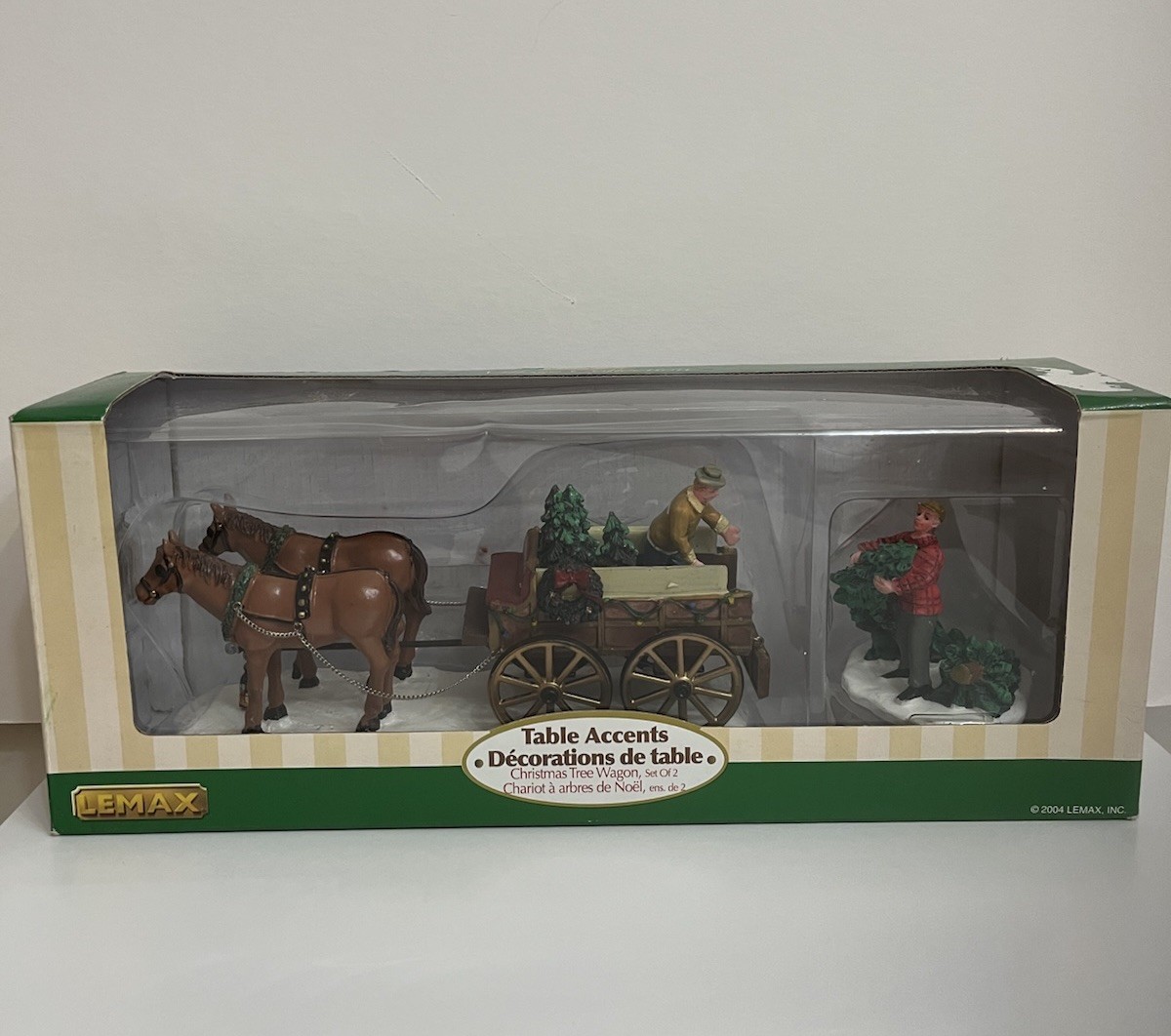 Lemax Christmas Tree Wagon Village Collection Table Accents Horse Carriage 2004