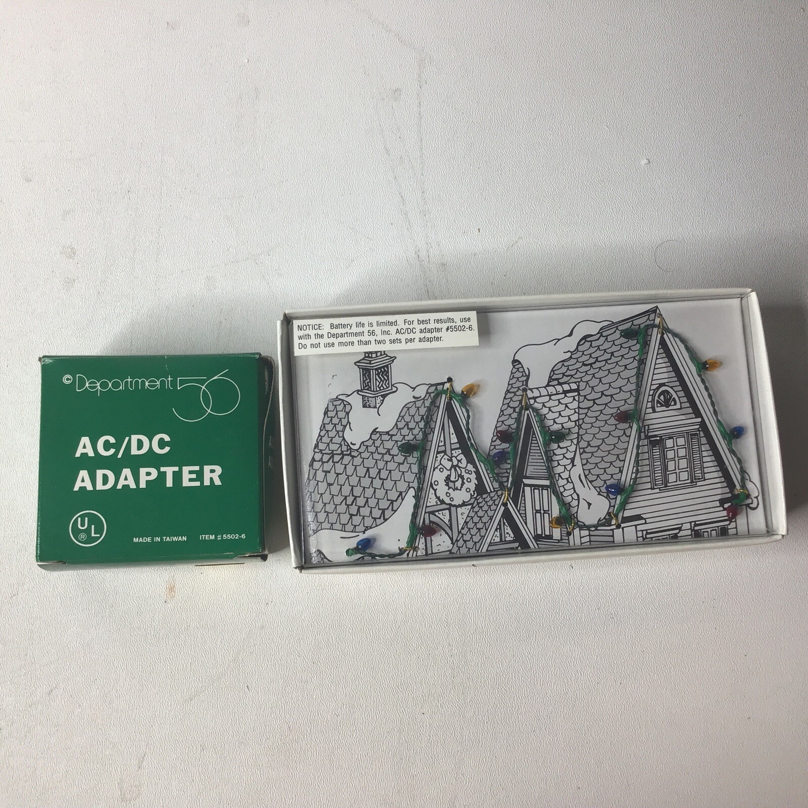 Department 56 AC/DC Adapter 3 Outlet # 5502-6 with Black Housing W/ Lights
