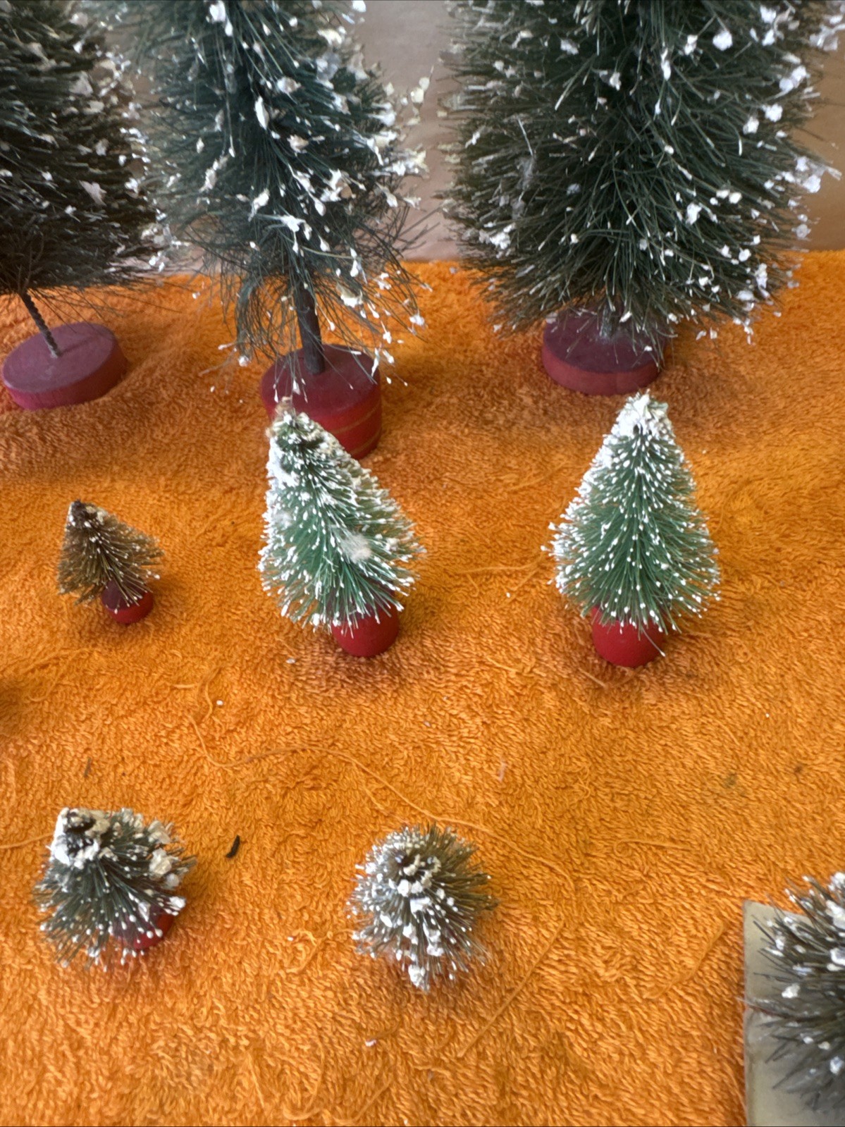 S – Christmas Village Trees White Birch Bare Branch Bottlebrush Pine Lot Of 27