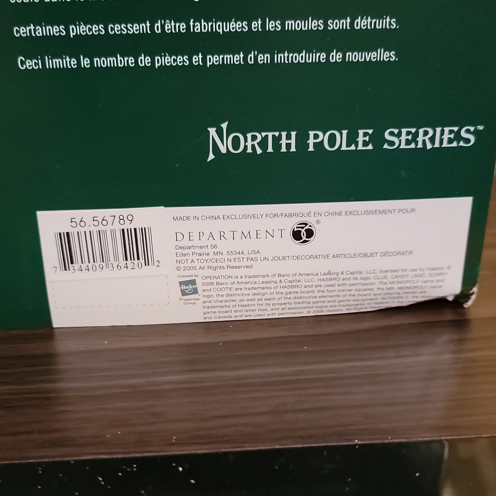 Department 56 North Pole Series Board Games Factory Porcelain Village 2005