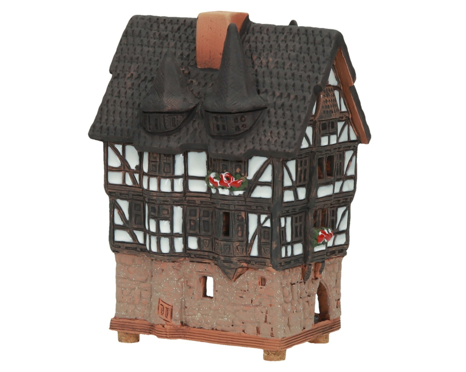 Ceramic Miniature House Cone Incense Holder Town Hall in Alsfeld 11 cm © Midene