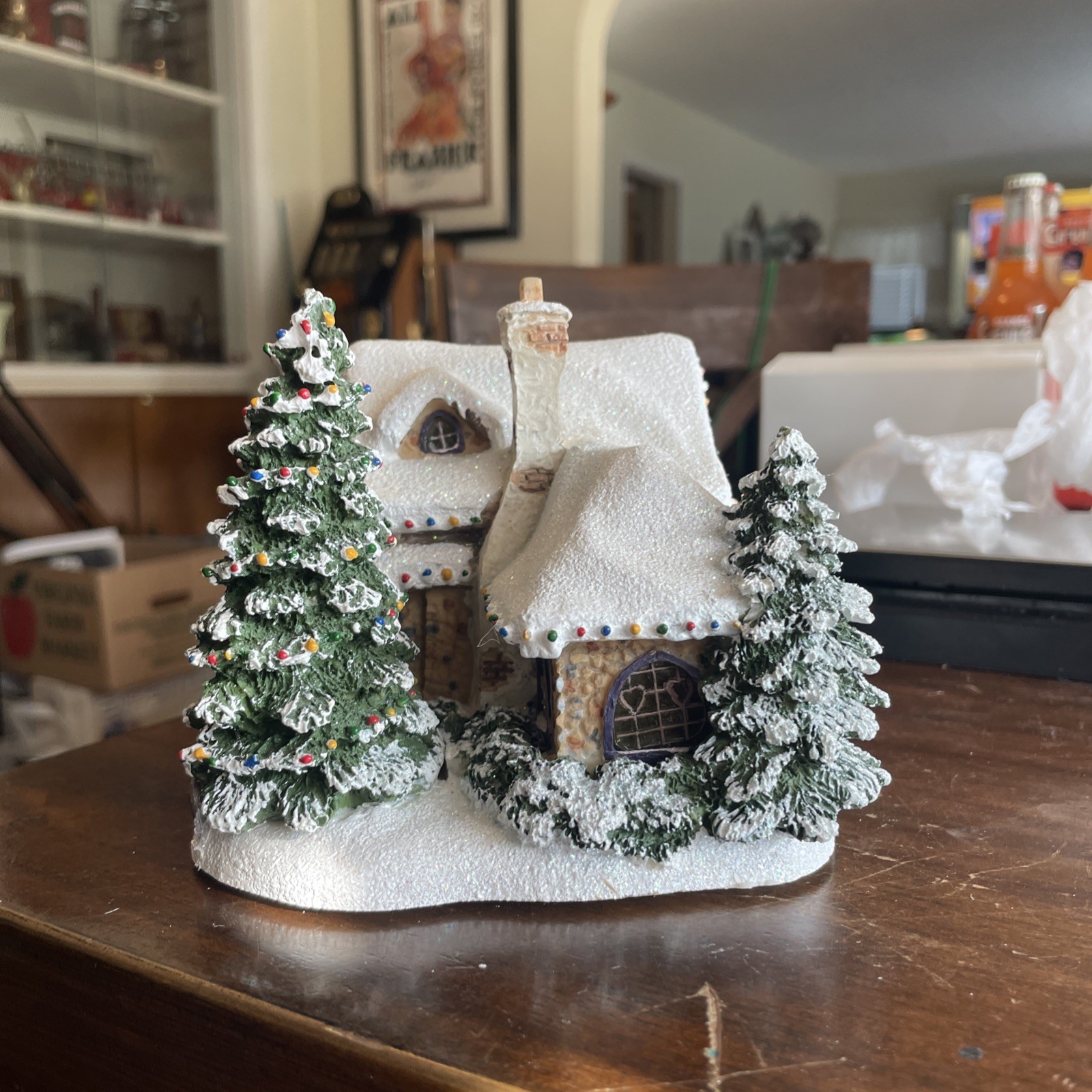 2006 Thomas Kinkade Christmas Village Sweetheart Cottage Teleflora Works