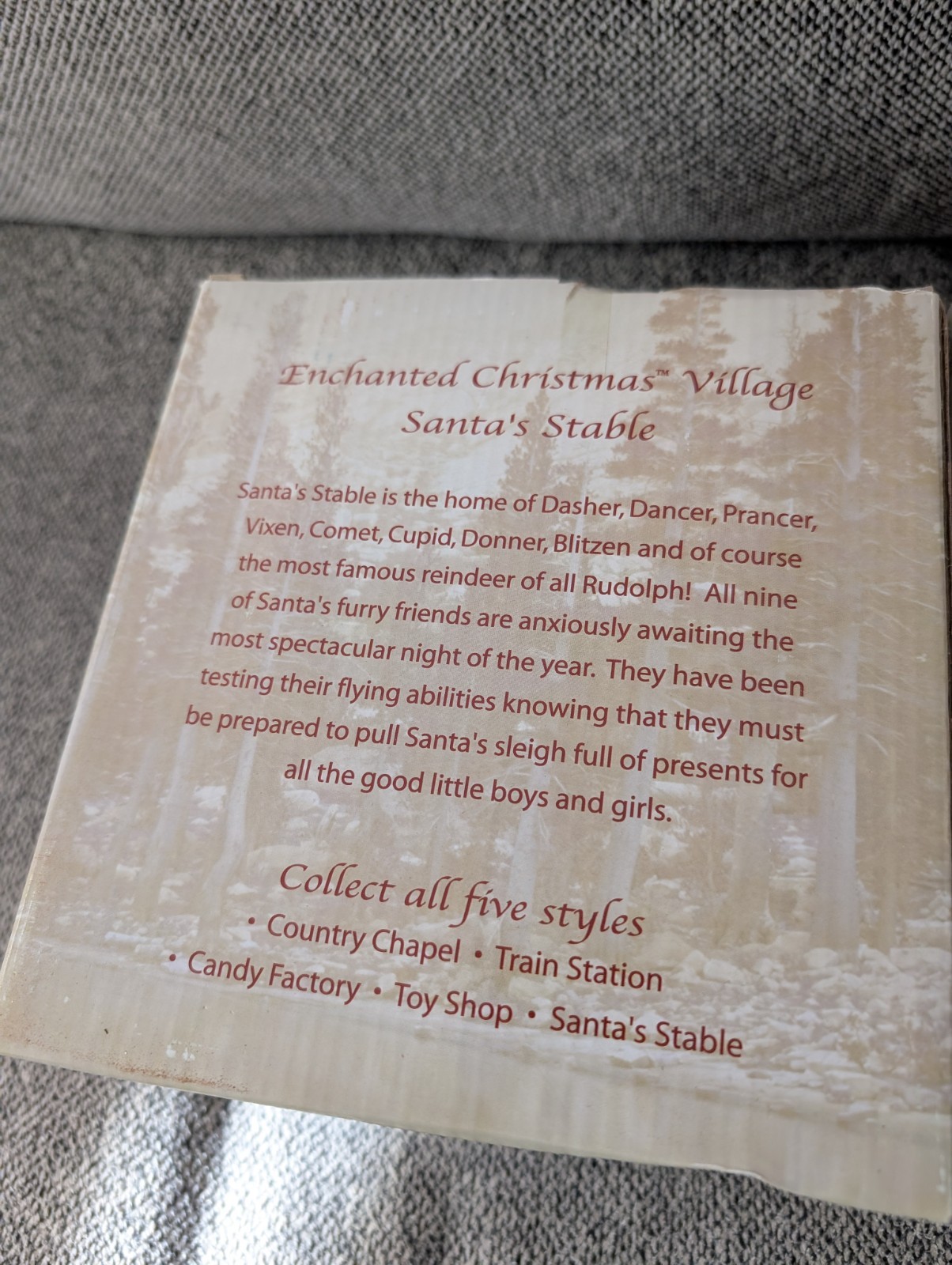 Vintage Enchanted Christmas Village Set Of 4 Approx. 6″ x 7″ x 4″ w/box