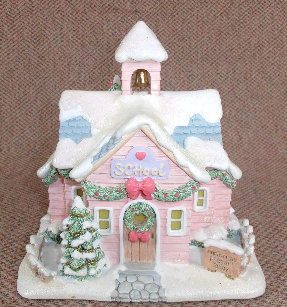 Precious Moments “Merry Memories School” Hawthorne Christmas Village Light COA