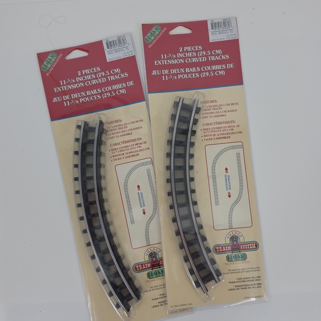 Lemax Village Train System 11 5/8″ Expansion Curved Tracks Lot of 4 (2 Pack) NOS