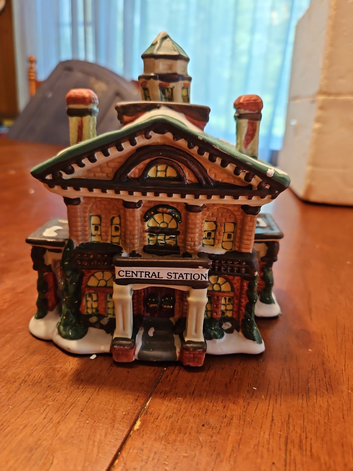 Vintage Ceramic Christmas Village House / Central Station