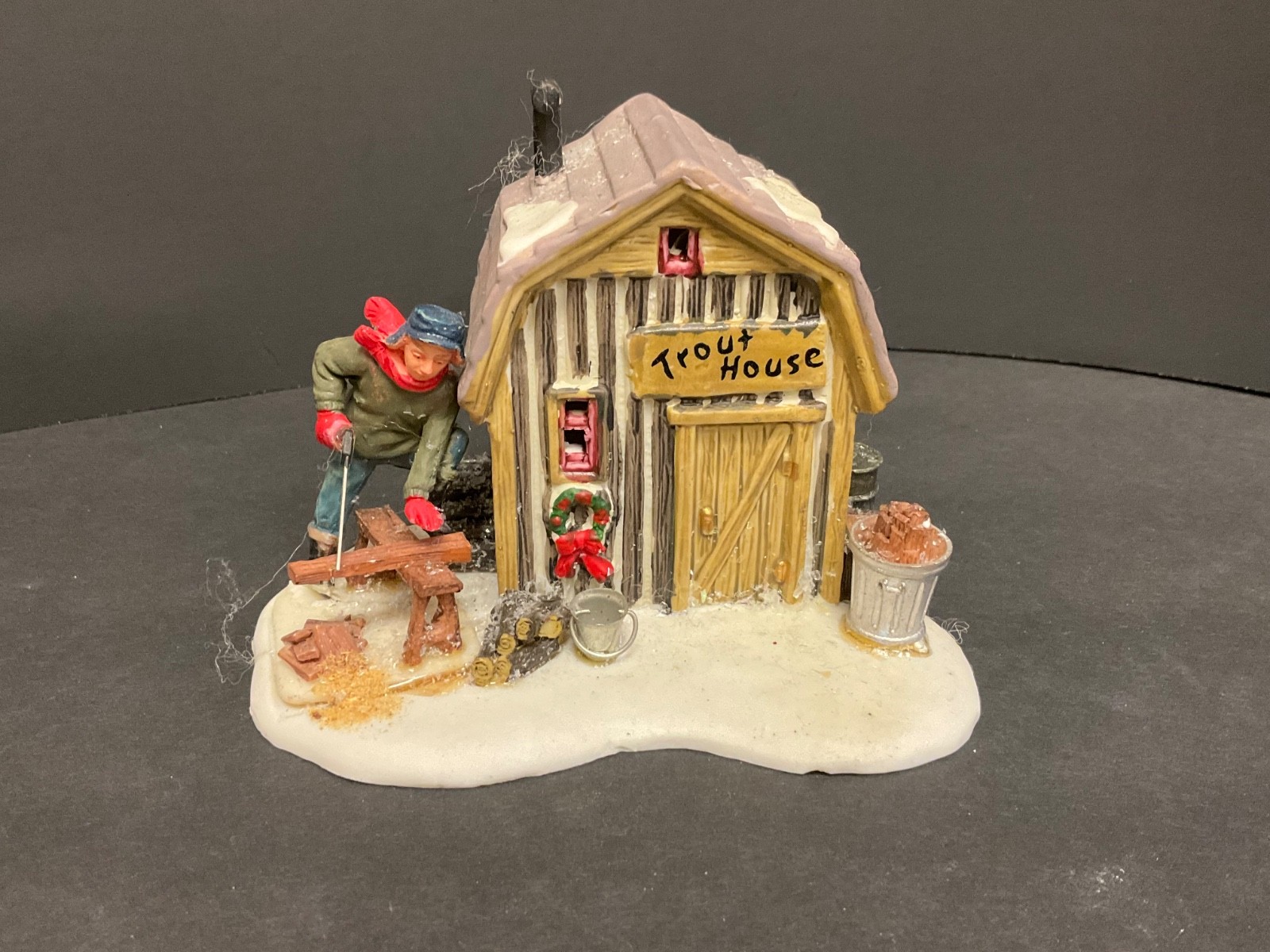 Lemax Village Trout House Christmas Village People Figurine Table Accent 2001