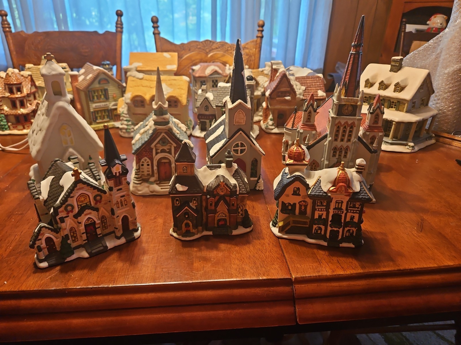 Lot of 7 Vintage Christmas Village Churches