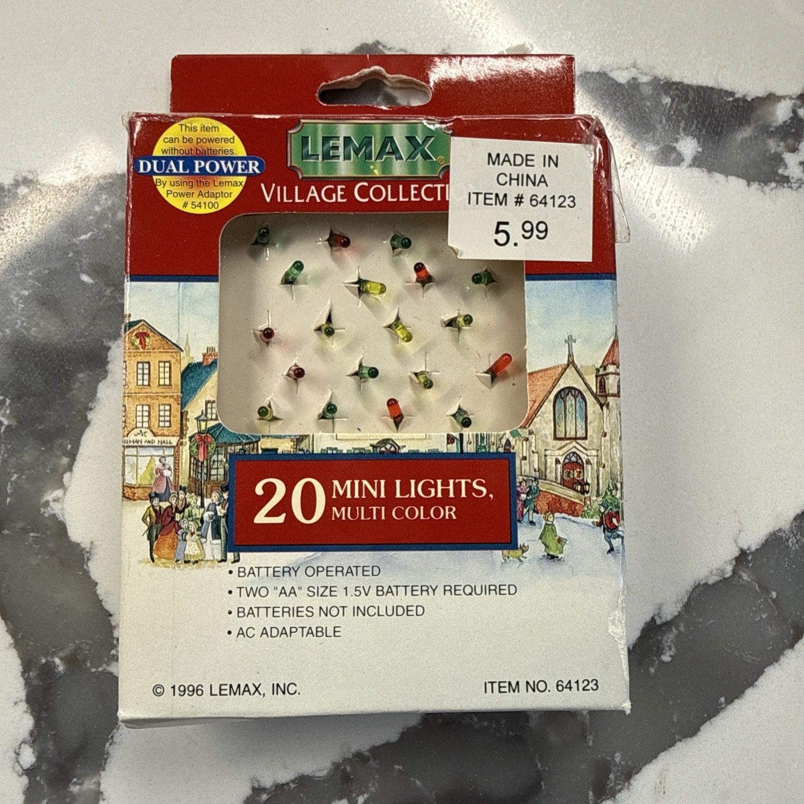 NOS Lemax 20 Mini Lights Clear Color Lighted Christmas Village Accessory -64123A