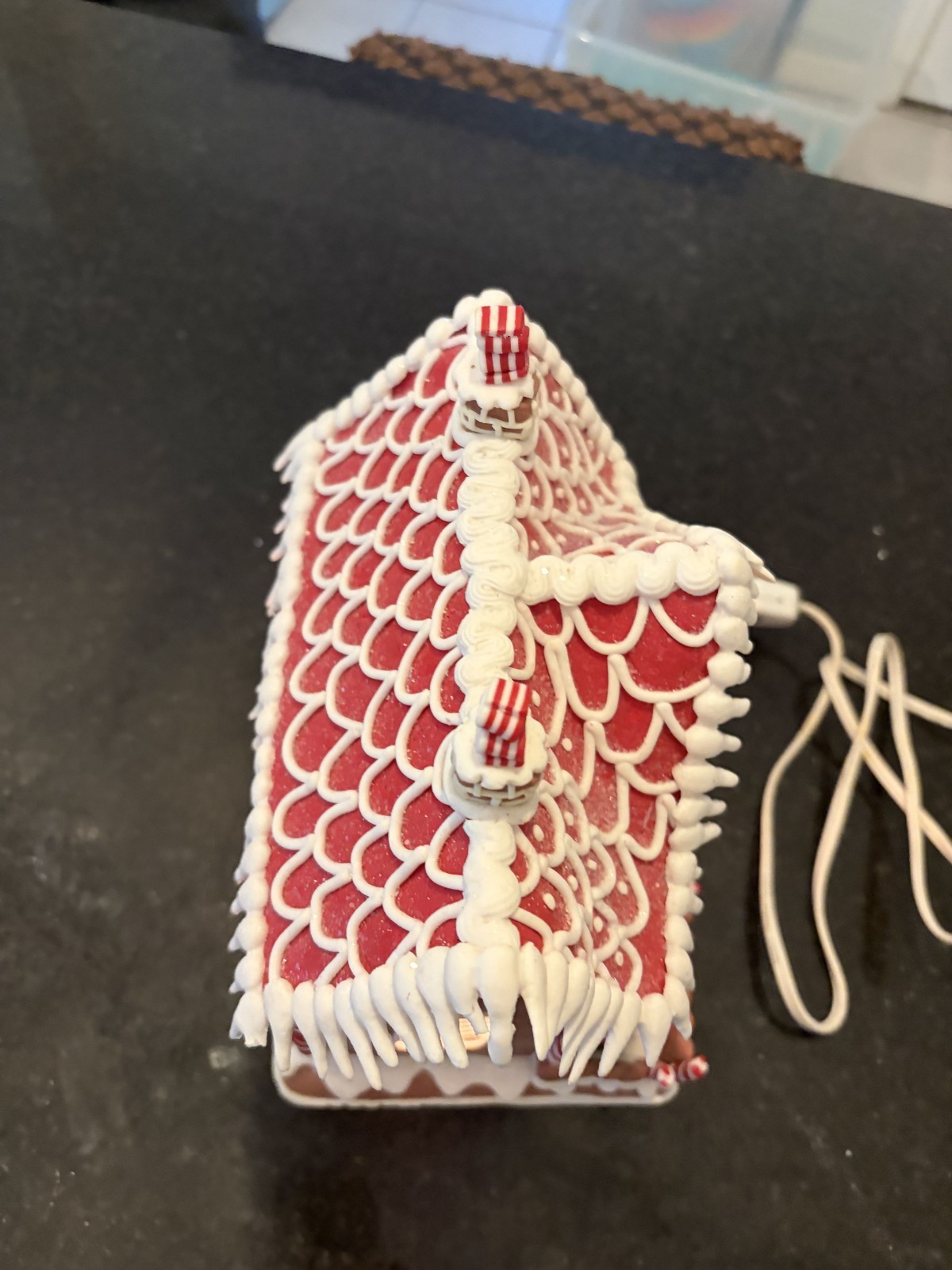 9″ Lighted Gingerbread House Christmas Village Decor Plug-In Holiday Home