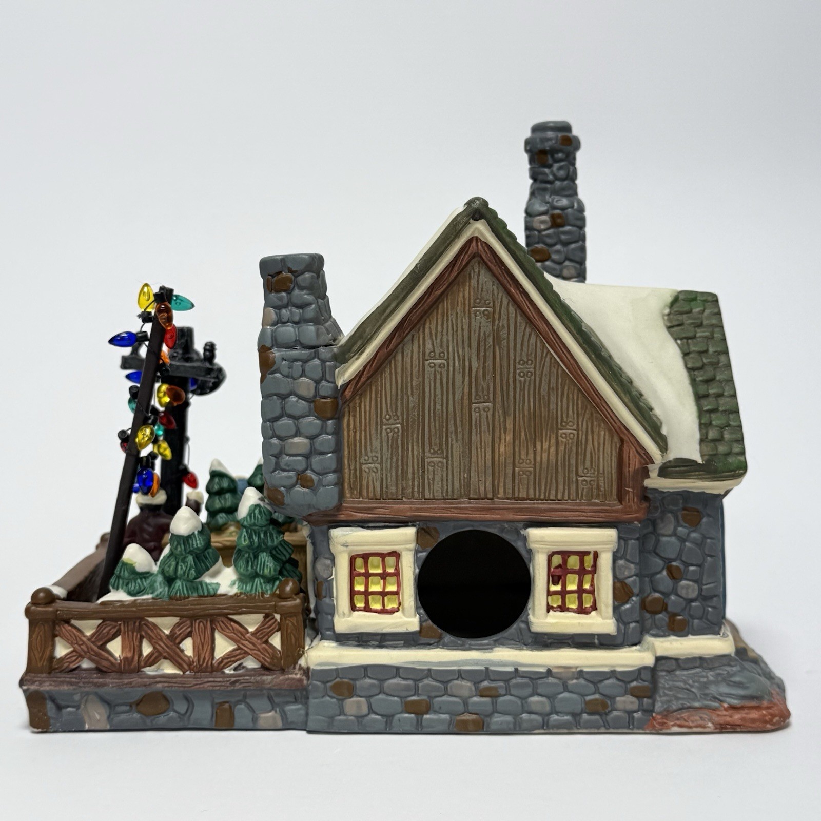 Christmas Streets Tree Seller’s House Lighted Village with Box Styrofoam READ
