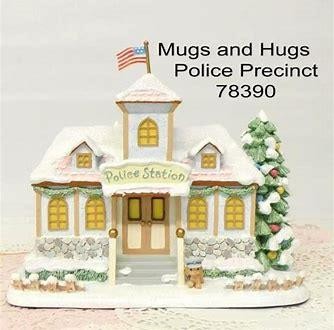 Precious Moments Hawthorne Village Mugs and Hugs Precinct Police Station COA New