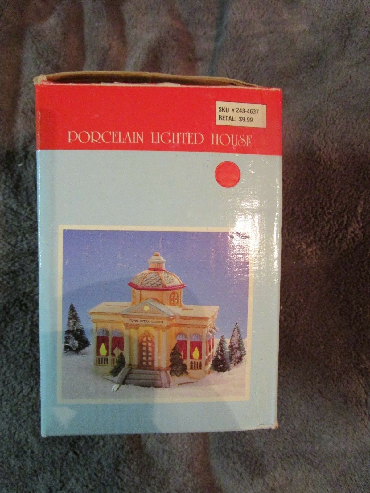 Hand-Painted Porcelain Lighted House, Town Opera Center
