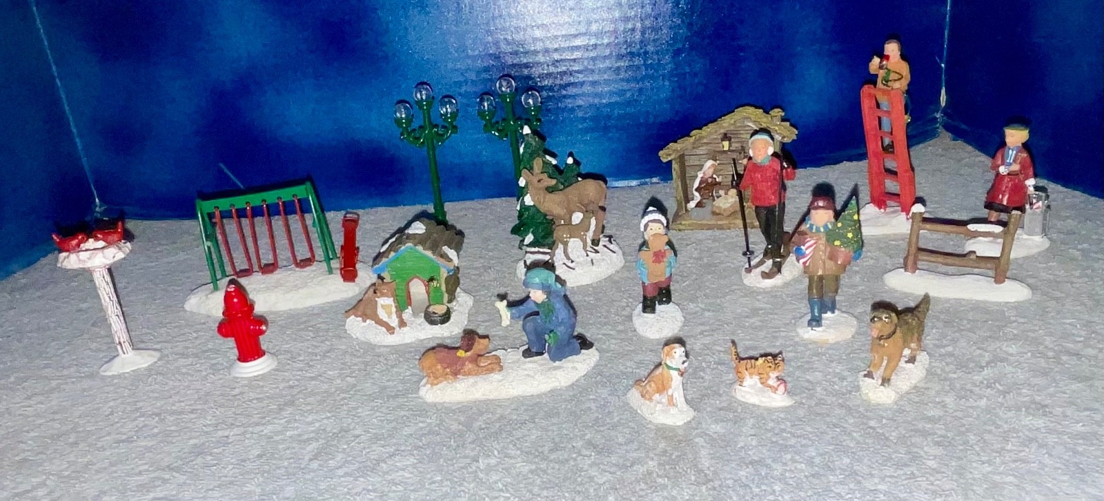 Christmas Village People Animals Accessories China Taiwan 18 Pcs Resin Metal