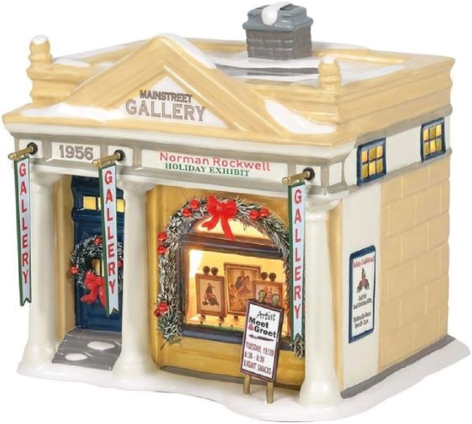 Department 56 Snow Village Rockwell’s Holiday Exhibit Lit Building 6005450 NEW T