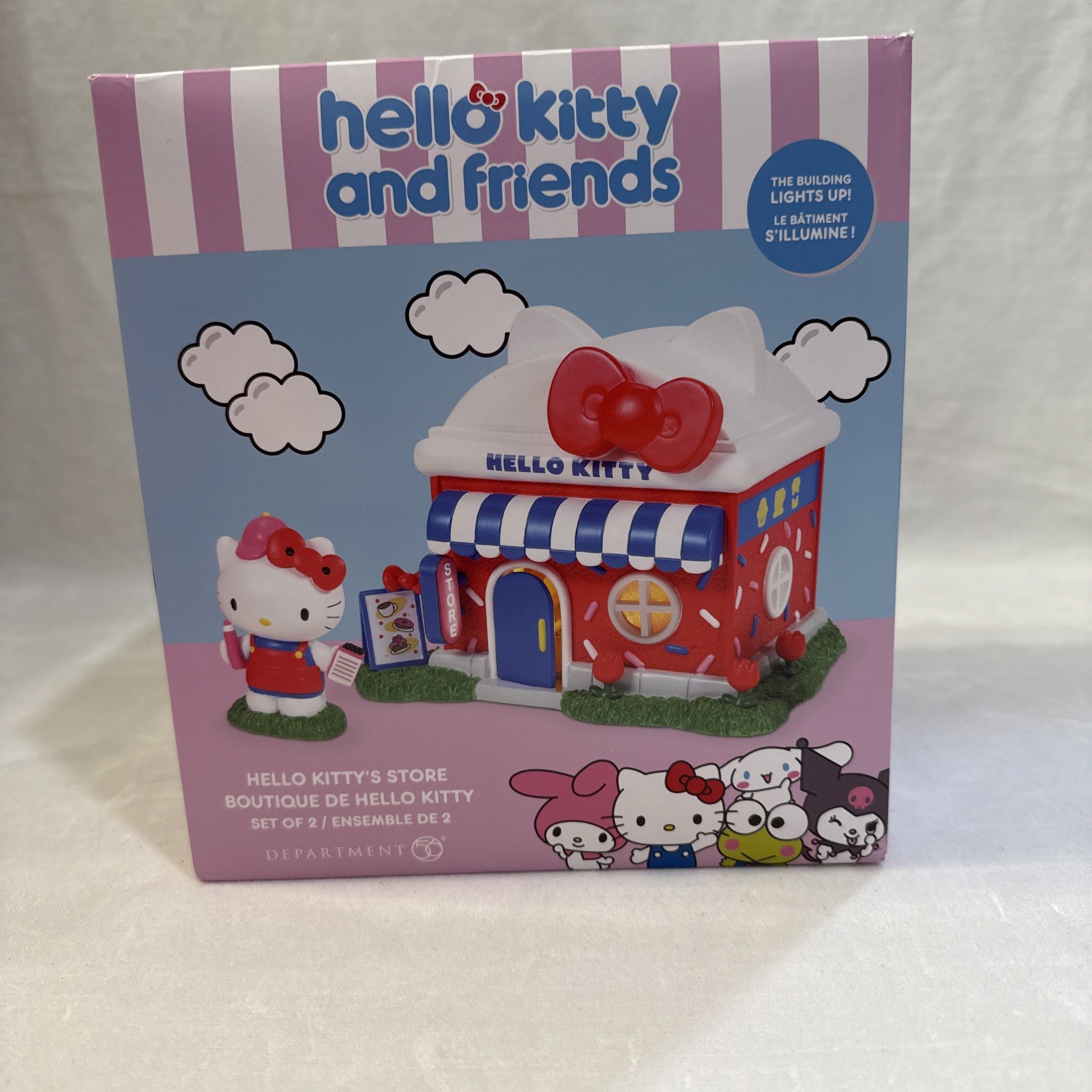 Sanrio Dept 56 Hello Kitty Lighted Store Boutique Village & Figure 2024 NIB