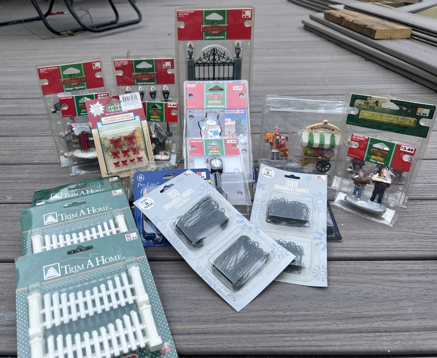 Vtg KMART & LEMAX Village & Christmas Accessories In Packaging, PLEASE READ!!