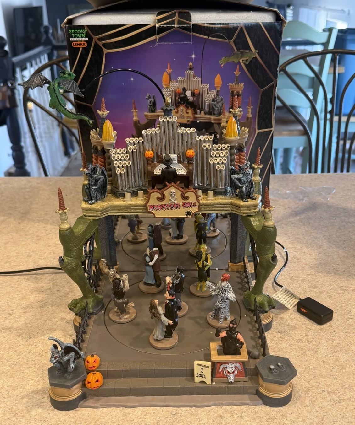 Lemax Town Monsters Ball 54302 Halloween With Lights and Sounds 2005 NoPowerCrd