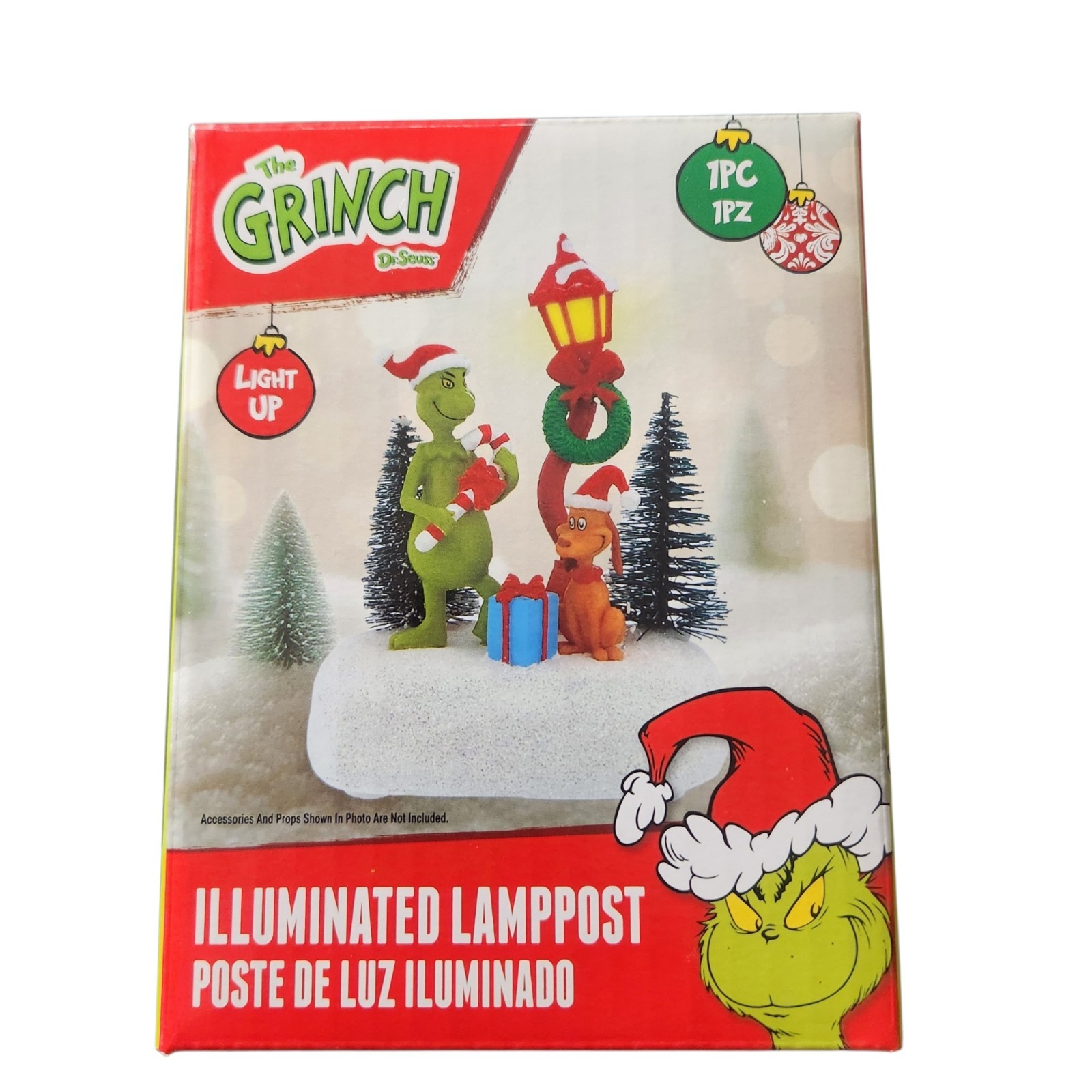 Dr Seuss The Grinch Christmas Village Illuminated Lamppost Light Post Who-Ville