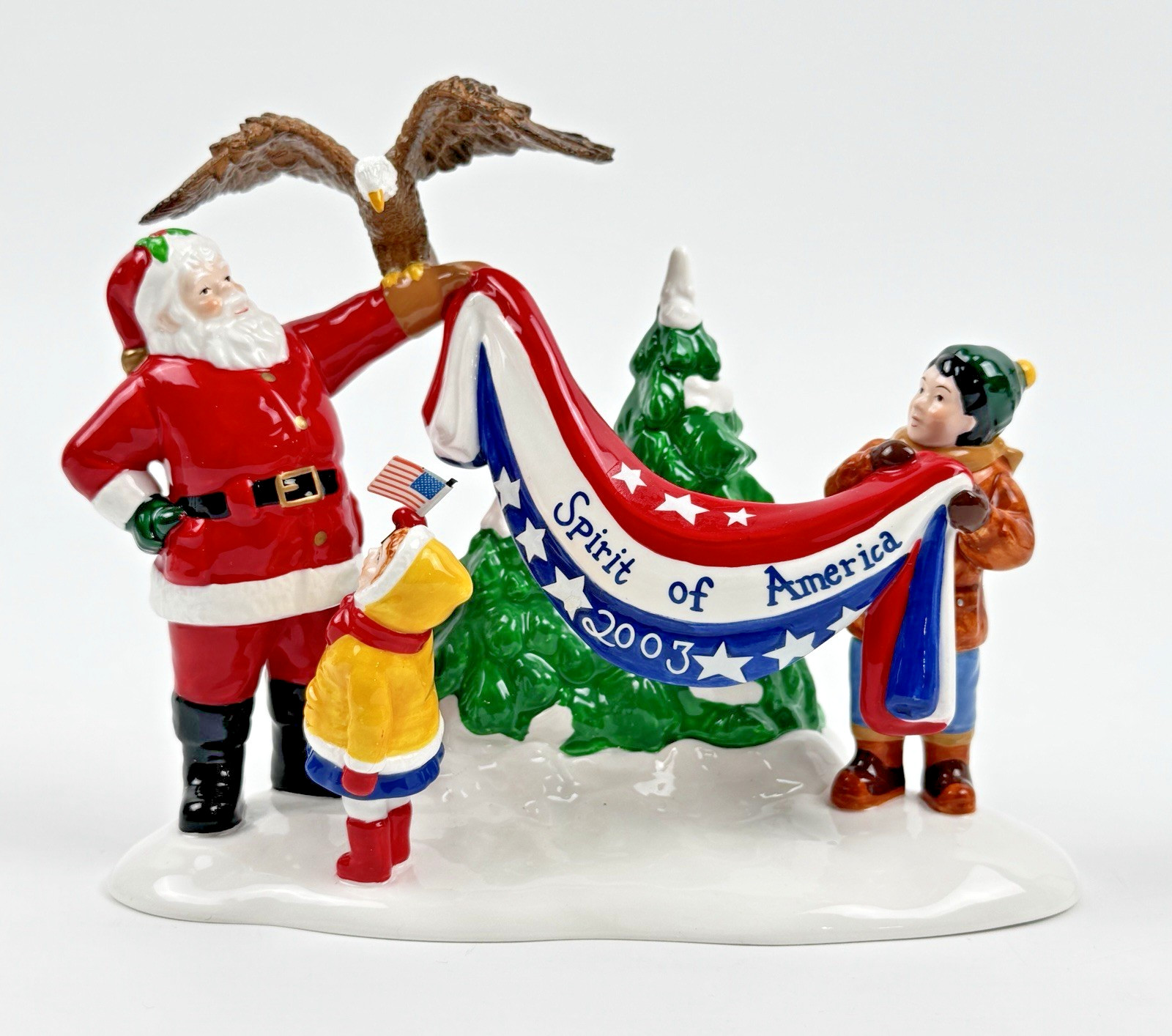 Department 56 Spirit Of America Santa 2003 Village Figurine Patriotic Box