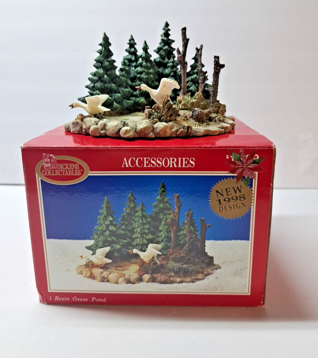 Dickens Collectables Geese Pond 1998 Christmas Village Accessories Original Box