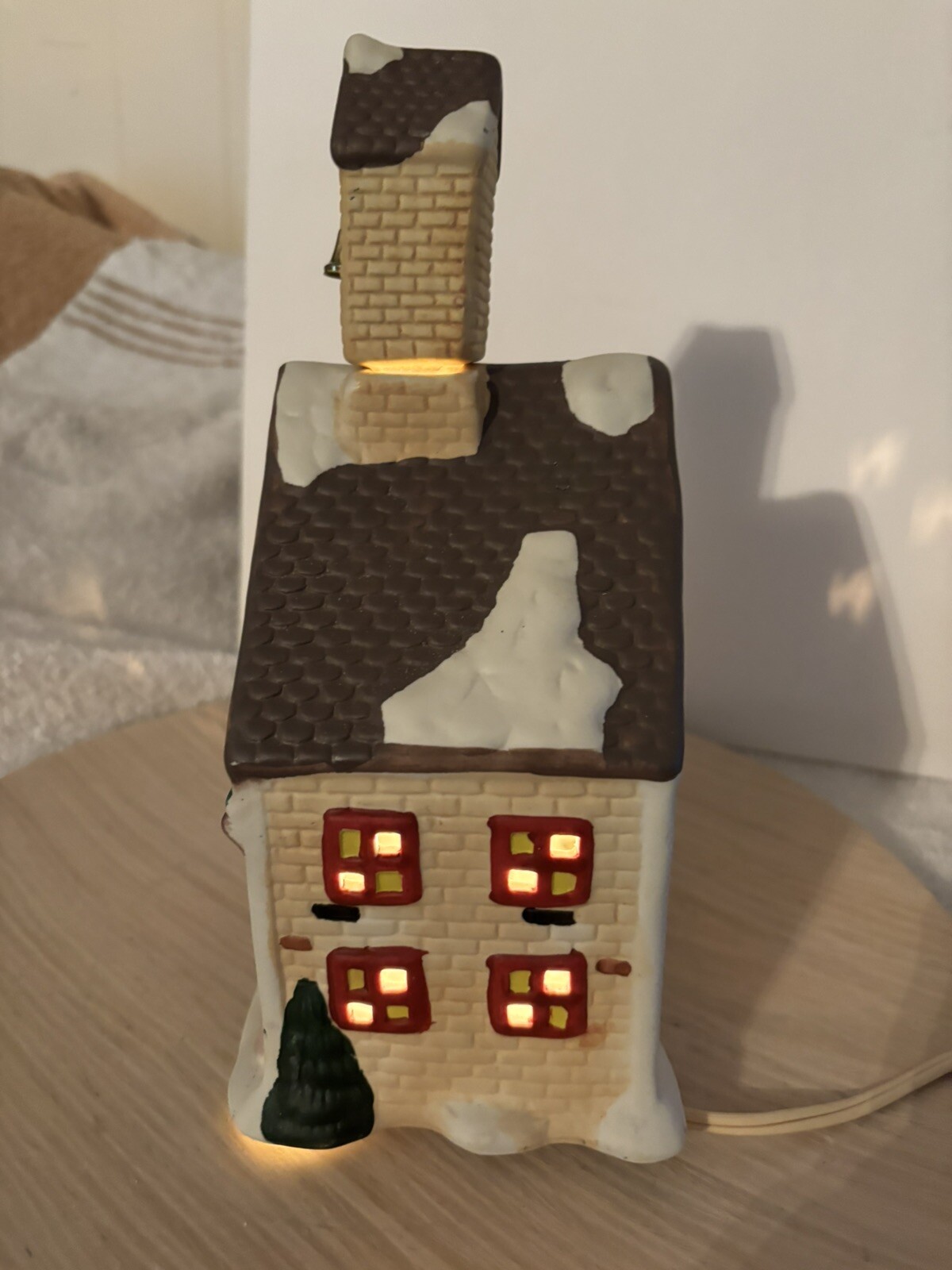 Hand Painted Ceramic Christmas School House 1995