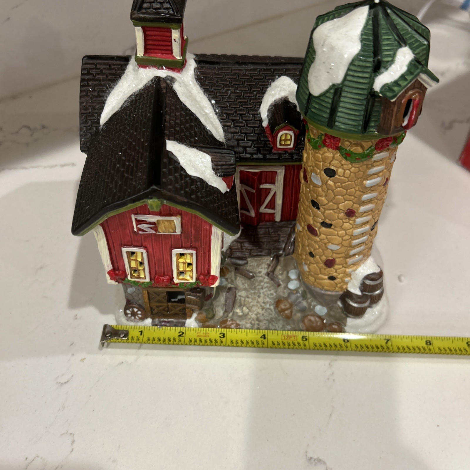 Holiday Inspirations Red Barn, Christmas Village 2012 Porcelain Lighted Building