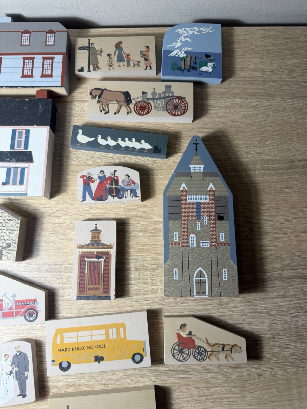 Vintage Lot Of 17 The Cats Meow Wooden Pieces 1980s-1990s House Ducks Wedding