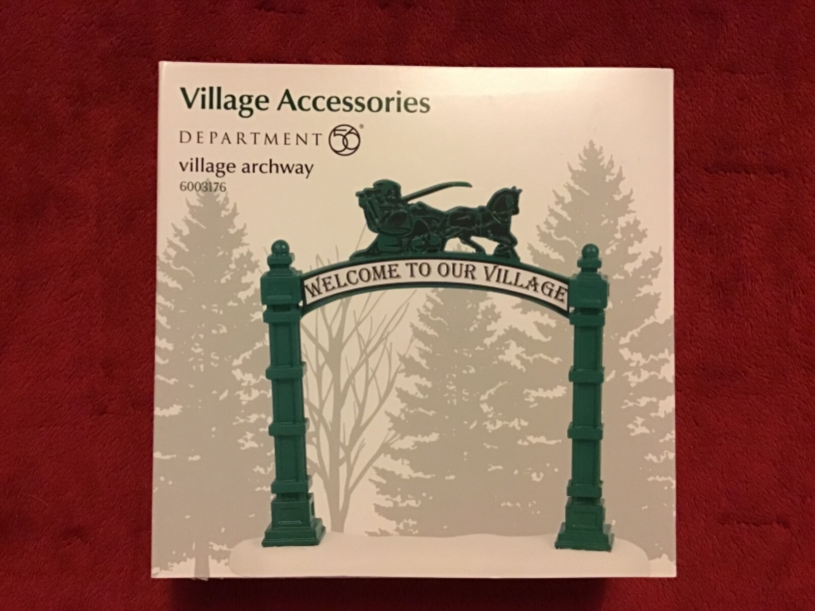 DEPT 56 Village Accessories ~VILLAGE ARCHWAY~ Green Welcome Sign NEW +FREE Ship!