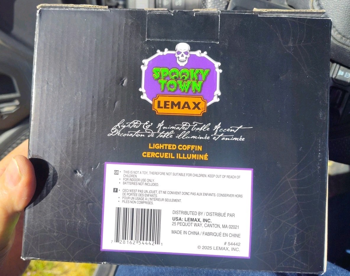 Lemax Spooky Town 54442 Lighted Coffin Moves & Lights Up Brand New In box 2025