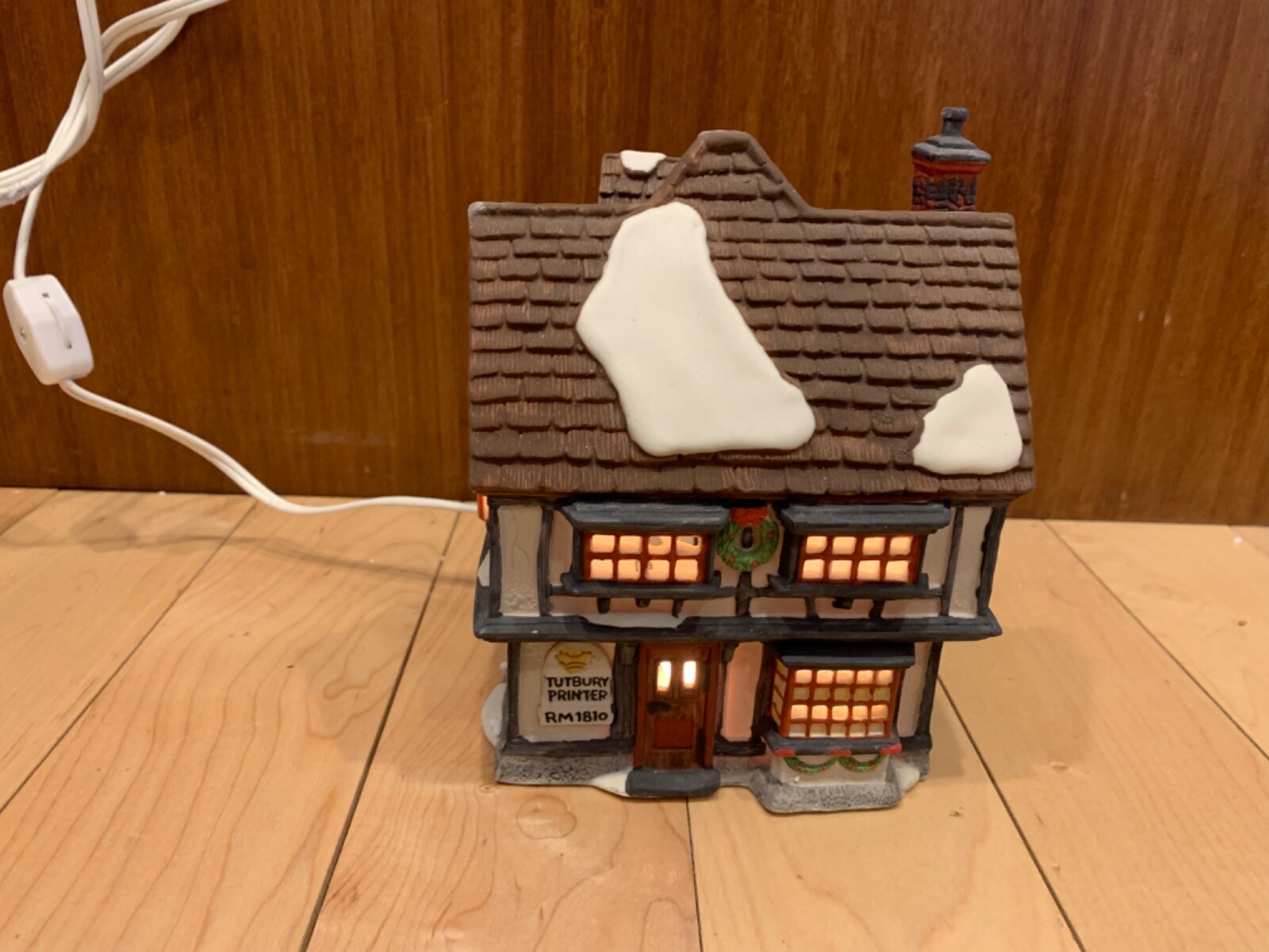 Dept 56 Tutbury Printer 1990 Dickens Village 5568-9 w/ Box & Light Retired