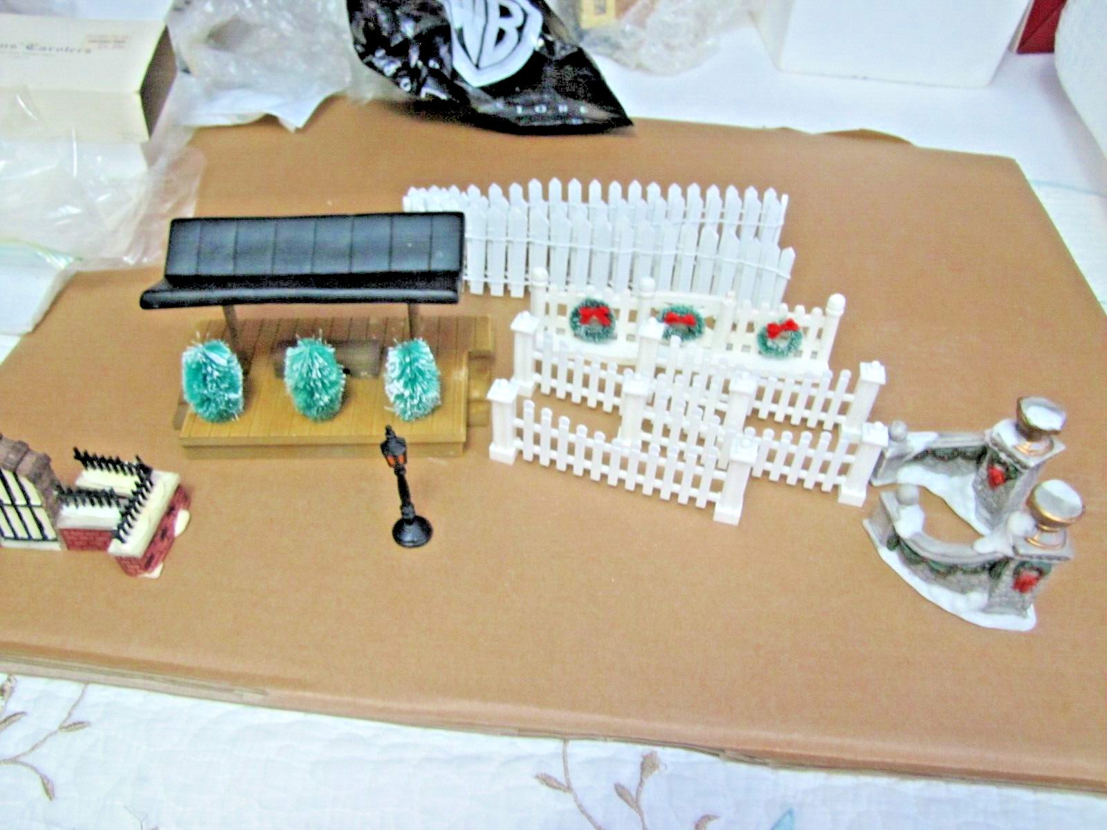 Christmas Village Fences, Wood, Plastic, Porcelain